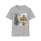 Charcoal watercolor t-shirt featuring Paris Louvre design soft cotton regular fit