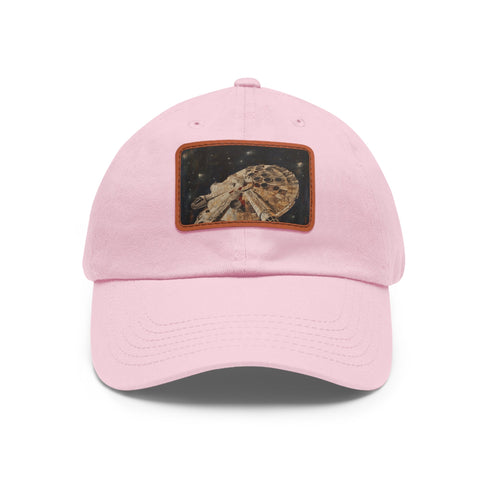 Stylish Galactic Falcon Adventure Cap in White with Light Brown Patch