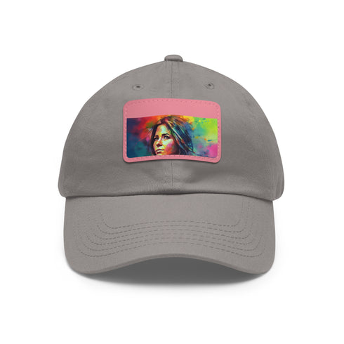 Jennifer Aniston watercolor cap in white with light brown patch