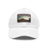 White cotton hat with Angkor Wat-inspired design.