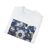 Porcelain Blue Blossom Tee, Soft Cotton Crew Neck Floral T-Shirt