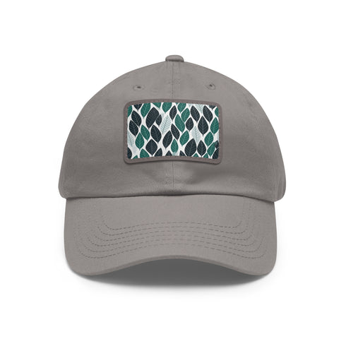 Green leaf pattern baseball cap with unique dirty ferret texture.