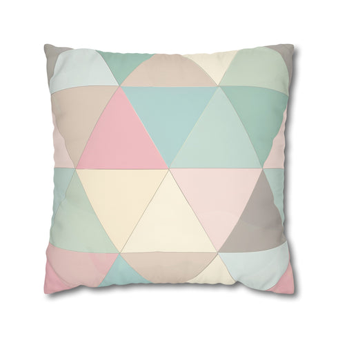Pastel Geometrics Soft Pillowcase - Modern geometric pattern in soft pastel tones for stylish bedroom decor
