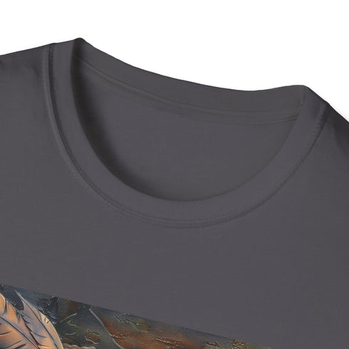 Steampunk owl design charcoal t-shirt, men's regular fit summer pick.