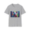 Charcoal watercolor T-shirt with serene koala design and crew neck