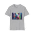 Charcoal watercolor T-shirt with serene koala design and crew neck