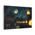 Moonlight Temple with Levitating Torches (Edition II) — Canvas Wall Art — Side Profile & Stretched Corner Detail