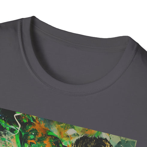 Charcoal Green Lantern t-shirt with vibrant superhero painting and crew neck