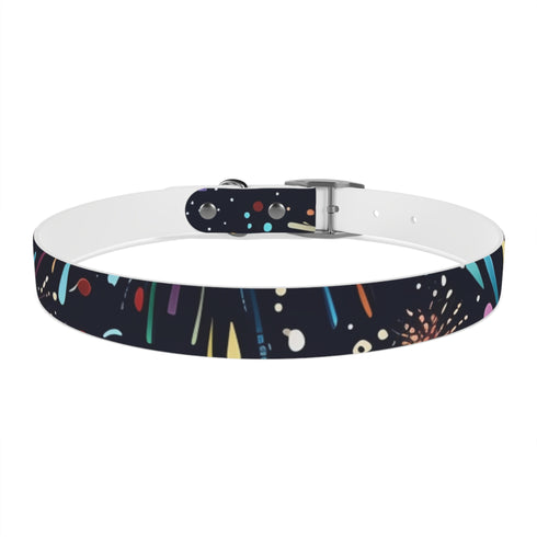 Vibrant M Black Onyx Fireworks Dog Collar for stylish pups.