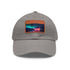 Neon watercolor charm baseball cap with light brown rectangle patch.
