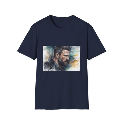 Charcoal cotton T-shirt featuring watercolor Batman graphic in a regular fit