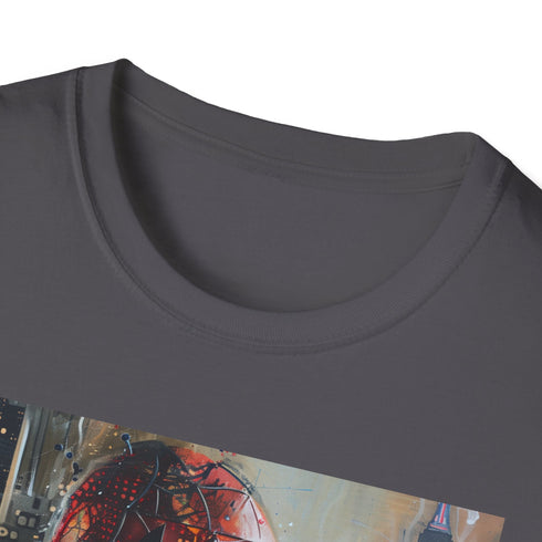 Charcoal Spider-Man T-shirt featuring vibrant painting cotton crew neck design