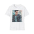Charcoal cotton t-shirt with watercolor print of Travolta as Danny from Grease