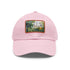 Central Park Skyline Watercolor Baseball Cap - White/Light Brown Rectangle Hat
