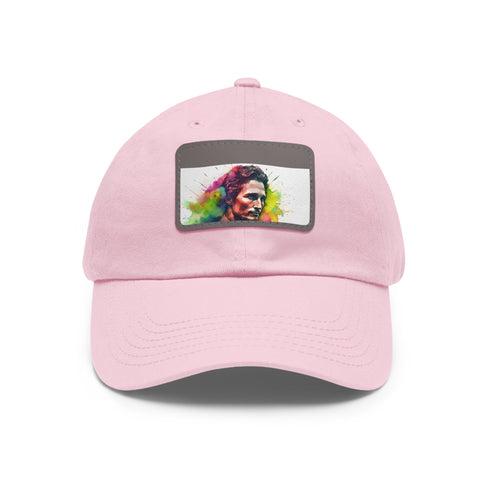 McConaughey neon dreams cap - vibrant watercolor design, white/light brown patch.