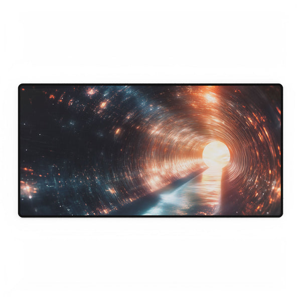 Tunnel of Light Through Dark Matter — XL & XXL Desk Mat — Full Top-Down Artwork View