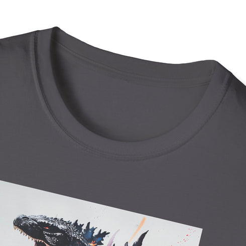 Charcoal Godzilla T-shirt with crew neck and vibrant summer-ready design