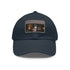 George Clooney baseball cap in white with light brown patch.