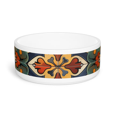 Artisan Tiles Pet Bowl: Stylish Ceramic Dish for Cats and Dogs