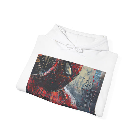 Navy Spider-Man Canvas Hoodie for men and women, regular fit sweatshirt.