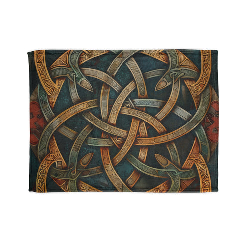 Celtic Knot Blanket: Cozy embroidered design for soothing rest.