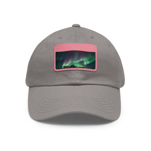 Northern Lights Glow Baseball Cap in White with Light Brown Patch