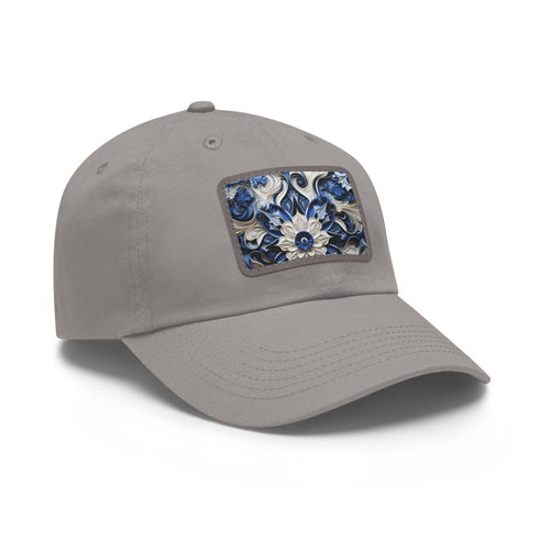 Midnight Cerulean Porcelain Baseball Cap with White Light Brown patch variant.
