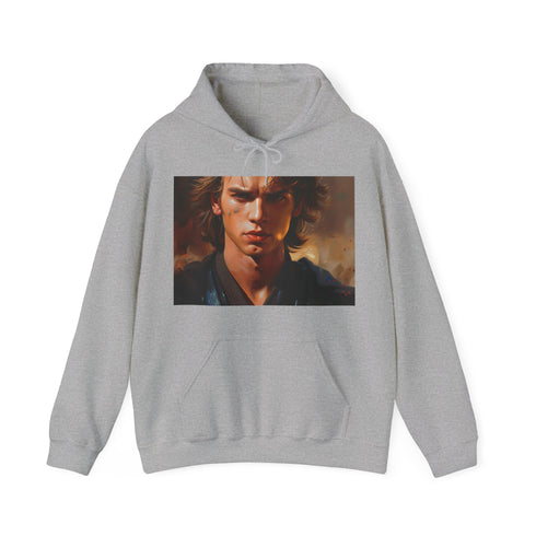 Navy Vaders Canvas Hoodie with Anakin Skywalker painting design.