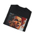Charcoal cotton T-shirt featuring dynamic watercolor artwork of Cristiano Ronaldo