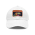 Vibrant watercolor trex cap with neon accents and light brown patch.