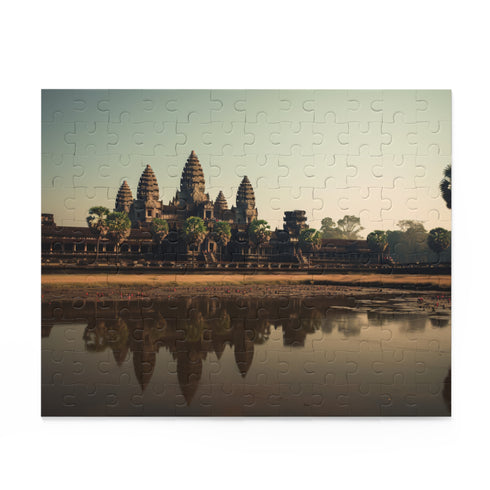 Intricate Angkor Wat jigsaw puzzle, 10" x 8", 120 pieces.