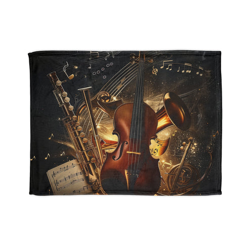 Musical notes and instruments design 30'' x 40'' blanket.