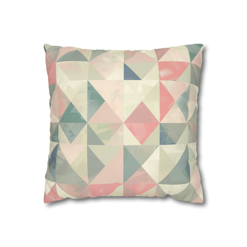 Soft pastel geometric pattern pillowcase for modern bedroom decor