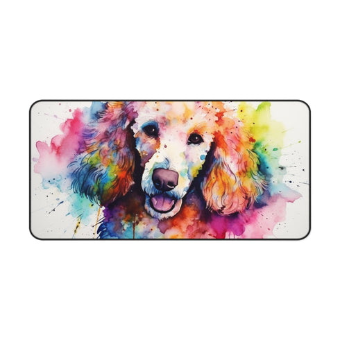 Poodle Paradise Desk Mat - Add whimsy to workspace with charming poodle design, brightens day & protects desk