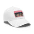 Stylish Neon Nights Vegas Baseball Cap in White with Light Brown Patch