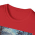 Charcoal crew neck cotton t-shirt with winter wonderland painting design