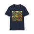 Charcoal geometric art deco pattern t-shirt in soft cotton crew neck