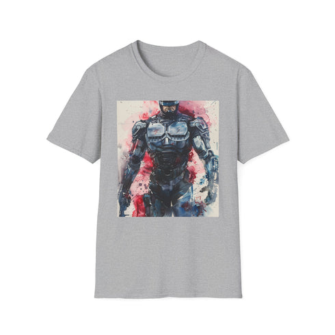 Charcoal RoboCop T-shirt with crew neck regular fit cotton fabric