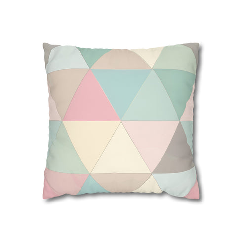 Pastel Geometrics pillowcase with seamless pattern in soft colors for modern bedroom decor