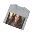 Charcoal cotton T-shirt featuring elegant Kate Middleton print for summer