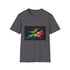 Charcoal cotton crew neck T-shirt with vibrant neon Peter Pan design