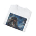 Charcoal cotton crew neck t-shirt featuring Captain Jack Sparrow portrait.