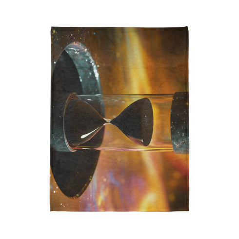 Hourglass with Black Hole in Center Plush Fleece Throw Blanket