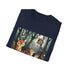 Charcoal t-shirt with woodland creatures design soft cotton crew neck