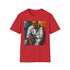 Charcoal cotton T-shirt with vibrant Harry Belafonte portrait and crew neck