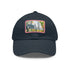Central Park watercolor baseball cap with iconic landmarks and lush greenery