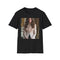 Charcoal cotton T-shirt with Kate Middleton inspired soft brushstroke design