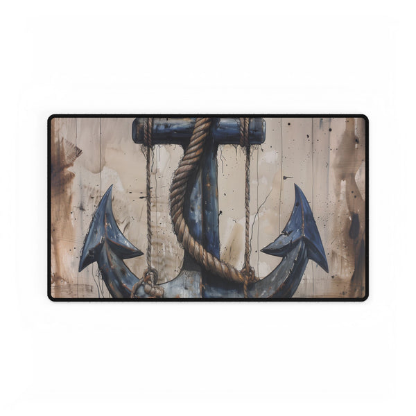 Nautical Anchor and Rope — XL & XXL Desk Mat — Gaming & Workspace Desk Setup View
