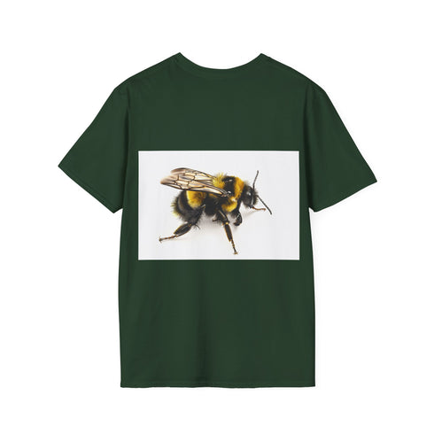 Bumblebee watercolor tee in charcoal, regular fit, crew neck.