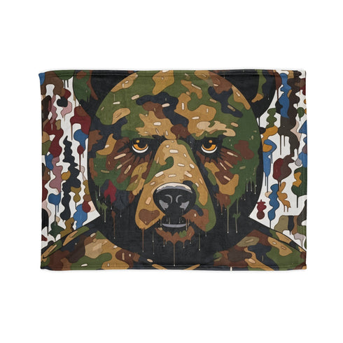Bape camo print blanket inspired by Murakami's iconic art style.